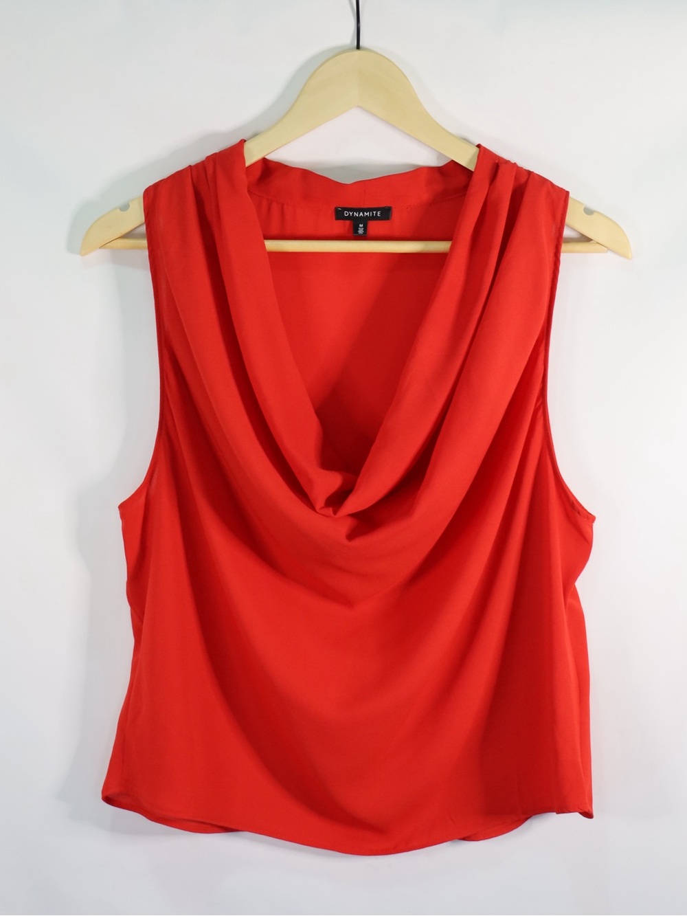 Dynamite Cowl Neck Sleeveless Top | Red Size Medium